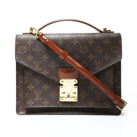 Louis Vuitton Monceau Monogram 2-way Shoulder Bag Brown